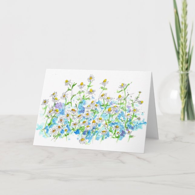 Chamomile Daisy Garden Blank Notizkarte Farbe Karte (Vorderseite)