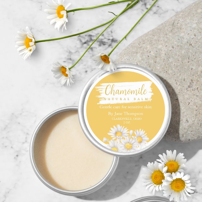 Chamomile Natural Balm Label Runder Aufkleber (Von Creator hochgeladen)