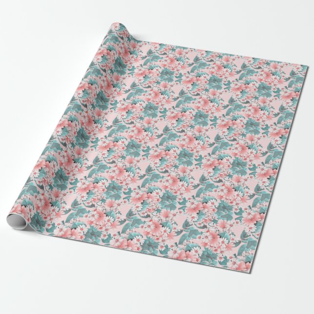 Chamomile Wasserfarbe: Nahtloses Blumendesign Geschenkpapier (Ungerollt)