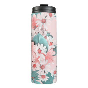 Chamomile Wasserfarbe: Nahtloses Blumendesign Thermosbecher