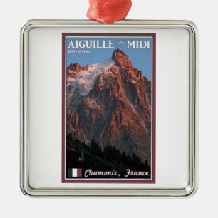 Chamonix - Aiguille DU Midi Silbernes Ornament