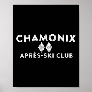 Chamonix Apres Ski Club T-Shirt im Retro-Stil Skif Poster