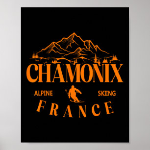 Chamonix France Ski Resort Alpin Skifahren Poster