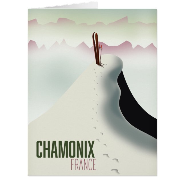Chamonix France-Skiposter (Vorderseite)