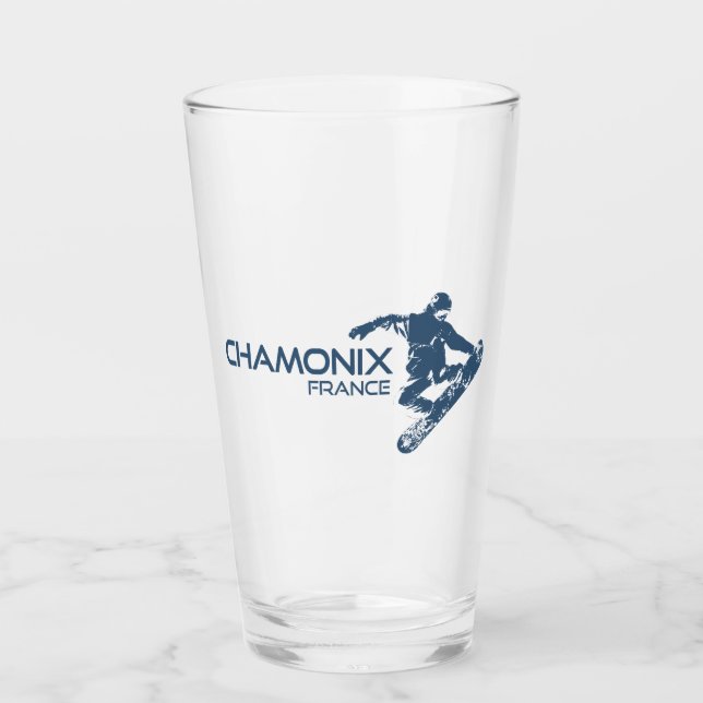 Chamonix France Snowboarder Glas (Vorderseite)