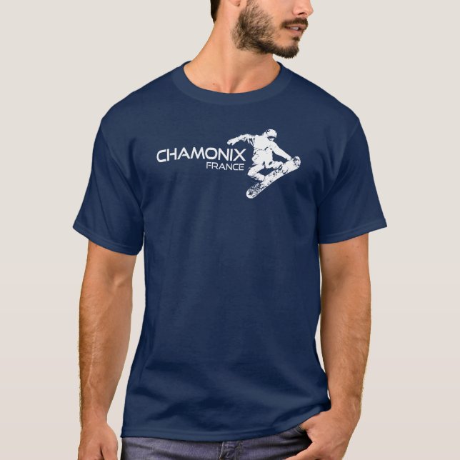 Chamonix France Snowboarder T-Shirt (Vorderseite)