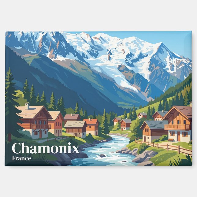 Chamonix Frankreich Magnet (Vorderseite)