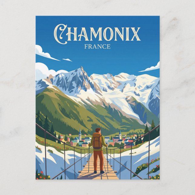 CHAMONIX FRANKREICH POSTKARTE (Vorderseite)