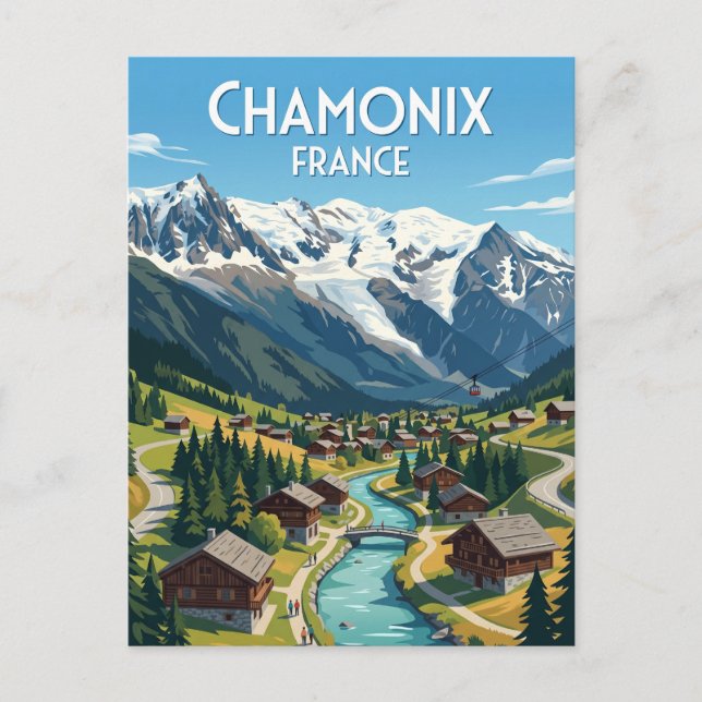Chamonix Frankreich Postkarte (Vorderseite)