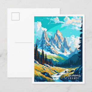 Chamonix Kroatien Vintage-Reiseillustration Postkarte