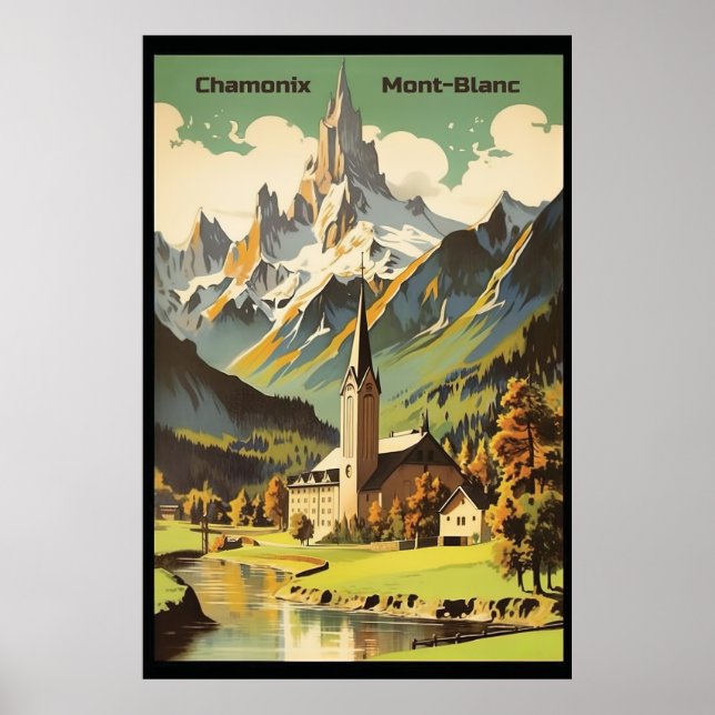Chamonix, Mont Blan, Ski Poster (Vorne)