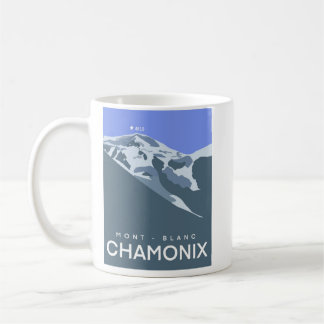 Chamonix, Mont-Blanc, digital gezeichnet, Souvenir Kaffeetasse