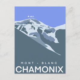 Chamonix, Mont-Blanc, digital gezeichnet, Souvenir Postkarte