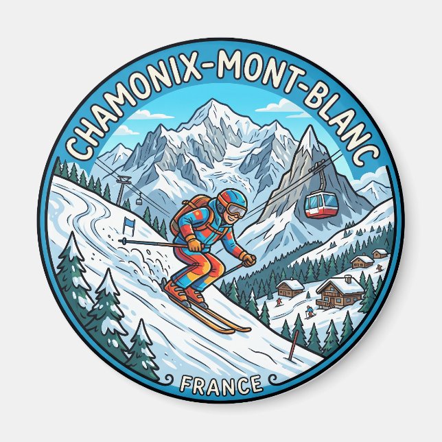 Chamonix Mont Blanc Frankreich Magnet (Vorne)