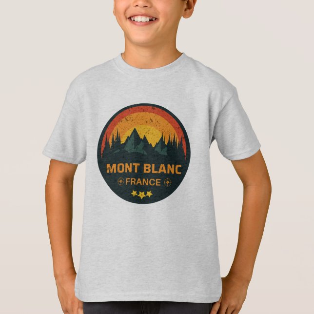 Chamonix Mont Blanc Frankreich und Italien grenzen T-Shirt (Vorderseite)