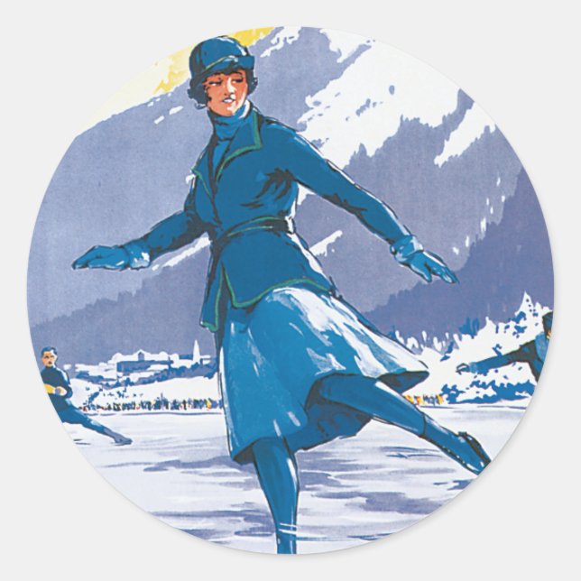 Chamonix-Mont Blanc Runder Aufkleber (Vorderseite)
