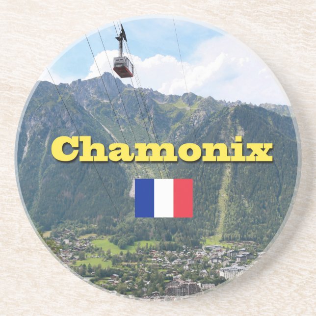 Chamonix - Mont Blanc Sandstein Untersetzer (Vorne)