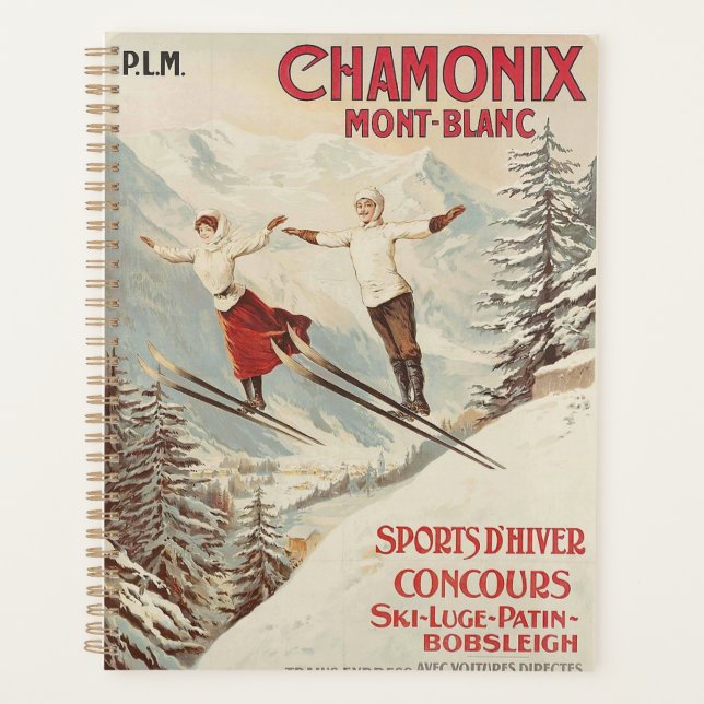 Chamonix Mont Blanc Vintages französisches Skipost Planer (Vorderseite)