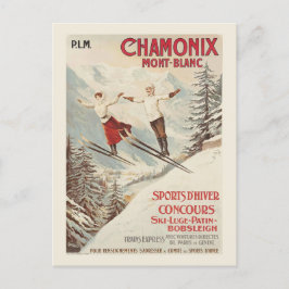 Chamonix Mont Blanc Vintages französisches Skipost Postkarte