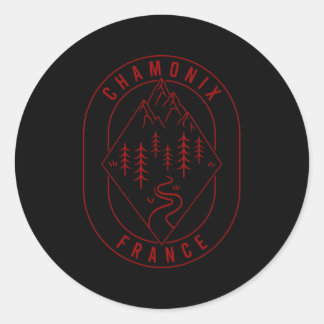 Chamonix Mountains Frankreich Wandern im Freien Mi Runder Aufkleber