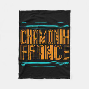 Chamonix Retro Französische Alpen Skifahren Frankr Fleecedecke