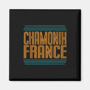 Chamonix Retro Französische Alpen Skifahren Frankr Magnet
