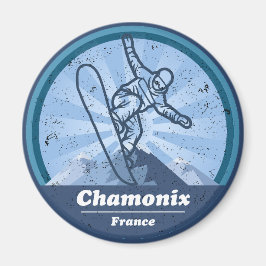 Chamonix Skistation - Snowboard Magnet