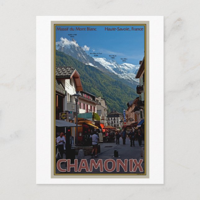 Chamonix Stadt Postkarte (Vorderseite)