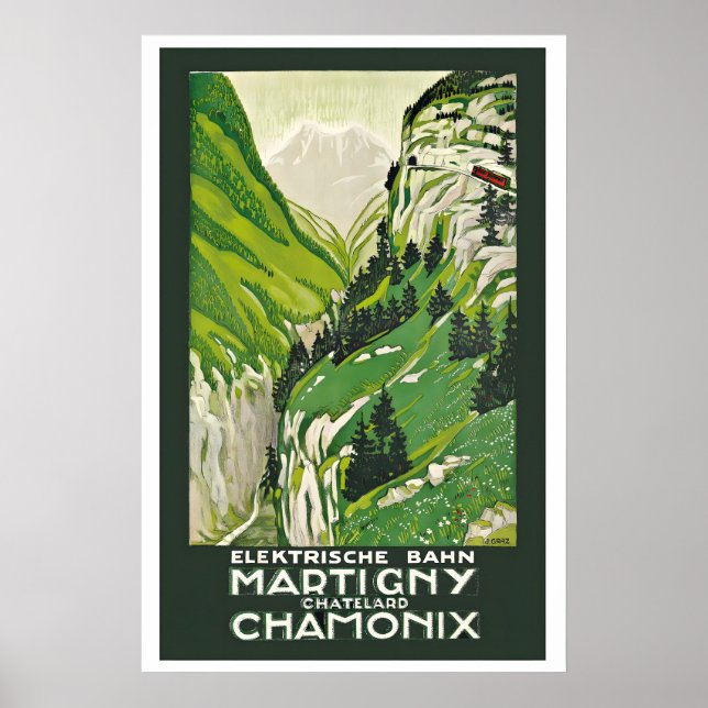 Chamonix Switzerland Martigny-Chatelard Railway Poster (Vorne)