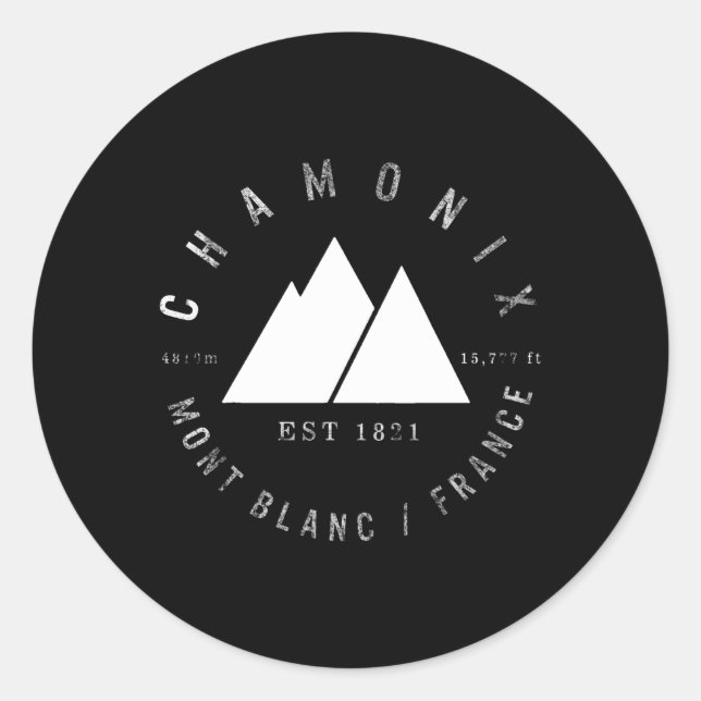 Chamonix Valley Mont Blanc Frankreich Snowboard Runder Aufkleber (Vorderseite)