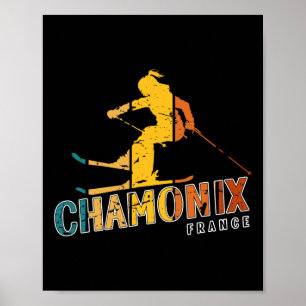Chamonix Vintages Skigebiet Frankreich Skigebiet F Poster