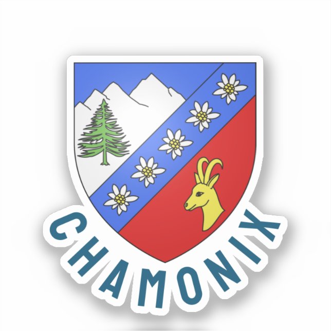 Chamonix-Wappen Aufkleber (Vorderseite)