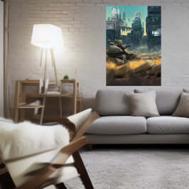 Champ de bataille dans la ville | AI Art Poster
