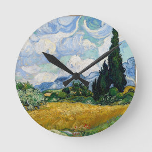 Champ de blé avec horloge murale à cylindres