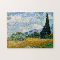 Champ de blé avec puzzle Cyprès
