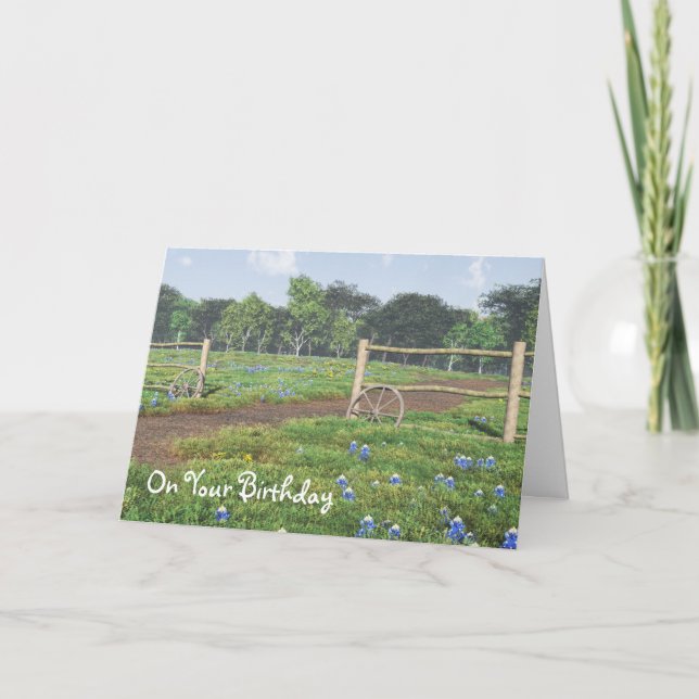 Champ de Bluebonnets Carte d'anniversaire (Devant)