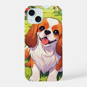 Champ de fleurs Cavalier King Charles Pastel