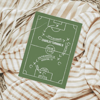 Champ de football Anniversaire Fête Invitation