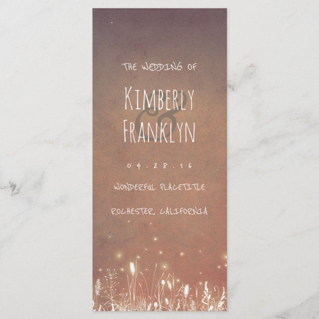 Champ de lucioles de nuit Programme de mariage rus (Devant)