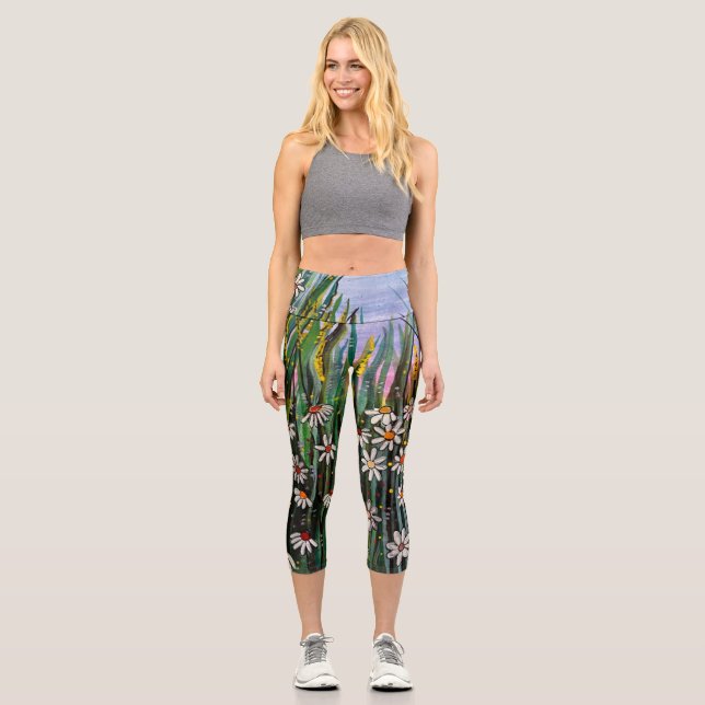 Champ de marguerites Capri Leggings par Laurie (Recto)