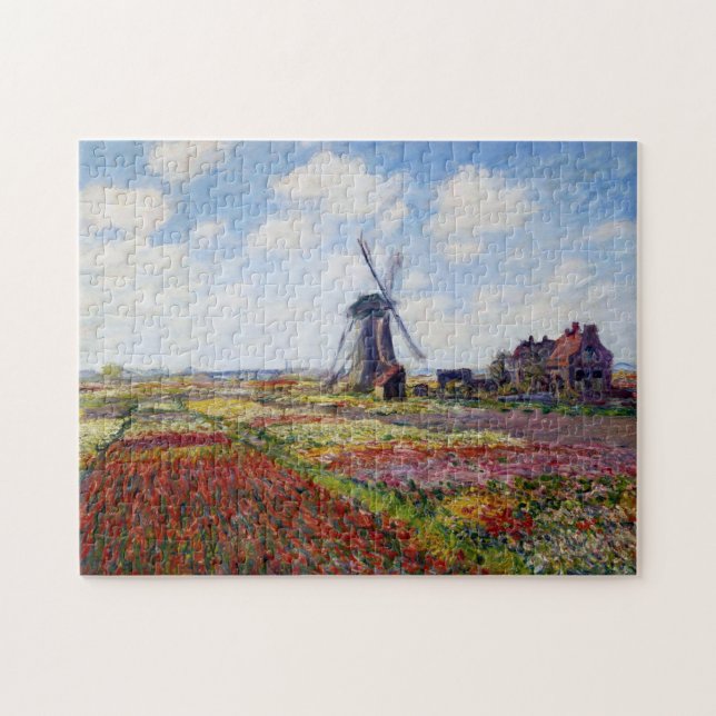 Champ de Monet des tulipes avec le puzzle de (Horizontal)