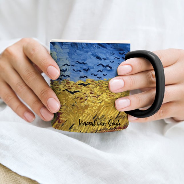 Champ de roues avec corbeaux Vincent van Gogh Mug (Créateur téléchargé)