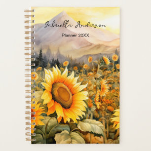 Champ de Tournesol Nature Aquarelle Nom Personnali