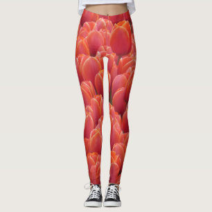 Champ rouge Legging de tulipes