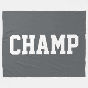 CHAMP Spaß Athletik Weißer Text Auf Fett Tiefgrau Fleecedecke