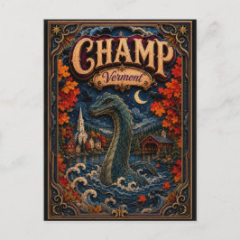 Champ Vermont Popcut Legenden Postkarte