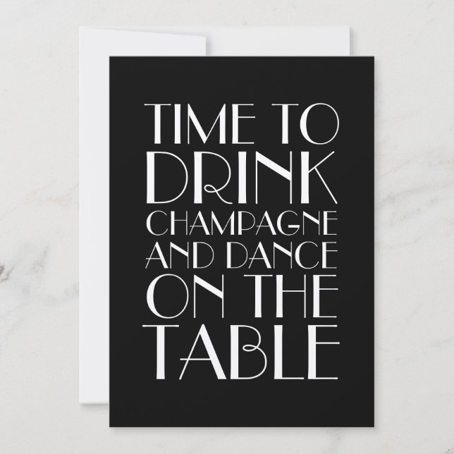 Champagne 1920er Jahre - Einladung zum Geburtstag (Vorderseite)