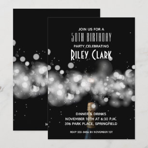 Champagne 50e anniversaire Invitations