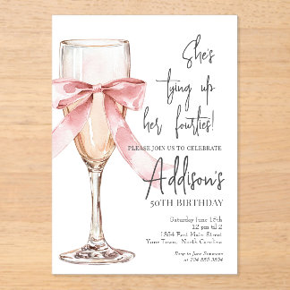 Champagne 50th Birthday Party Invitation Acryleinladungen