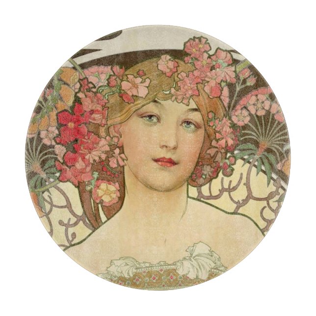 Champagne Alphonse Mucha Cutting Board Schneidebrett (Vorderseite)